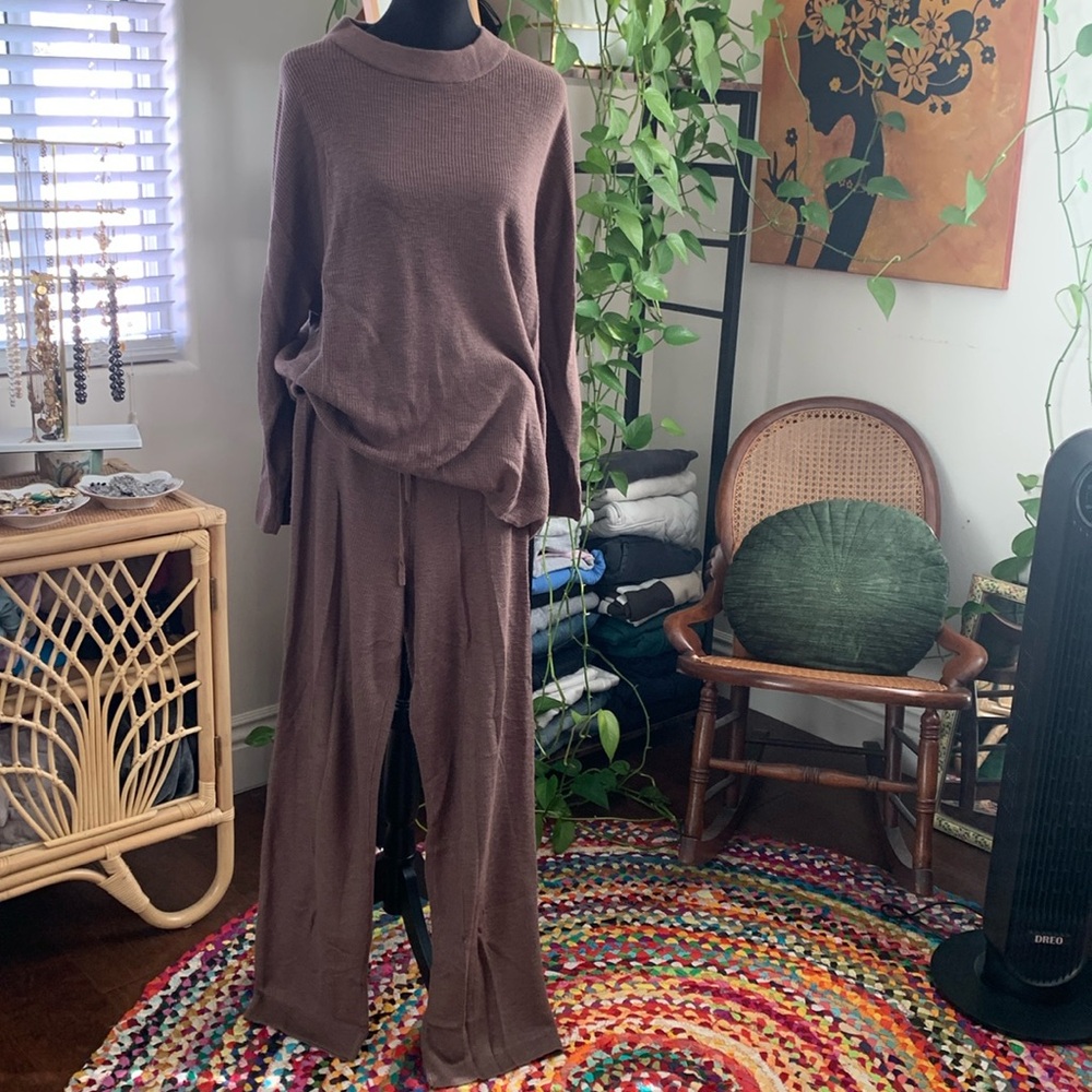 Free People Brown Knit Set